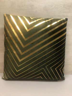 Cojin lineas Abstracto verde-oro 45x45